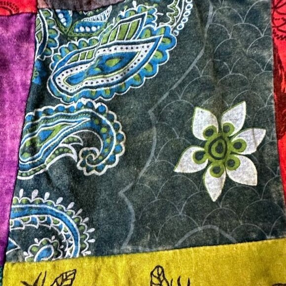 Handmade Bohemian Hippie Patchwork Cotton Top Multicolor by Juan Tommy Size M - Picture 8 of 13